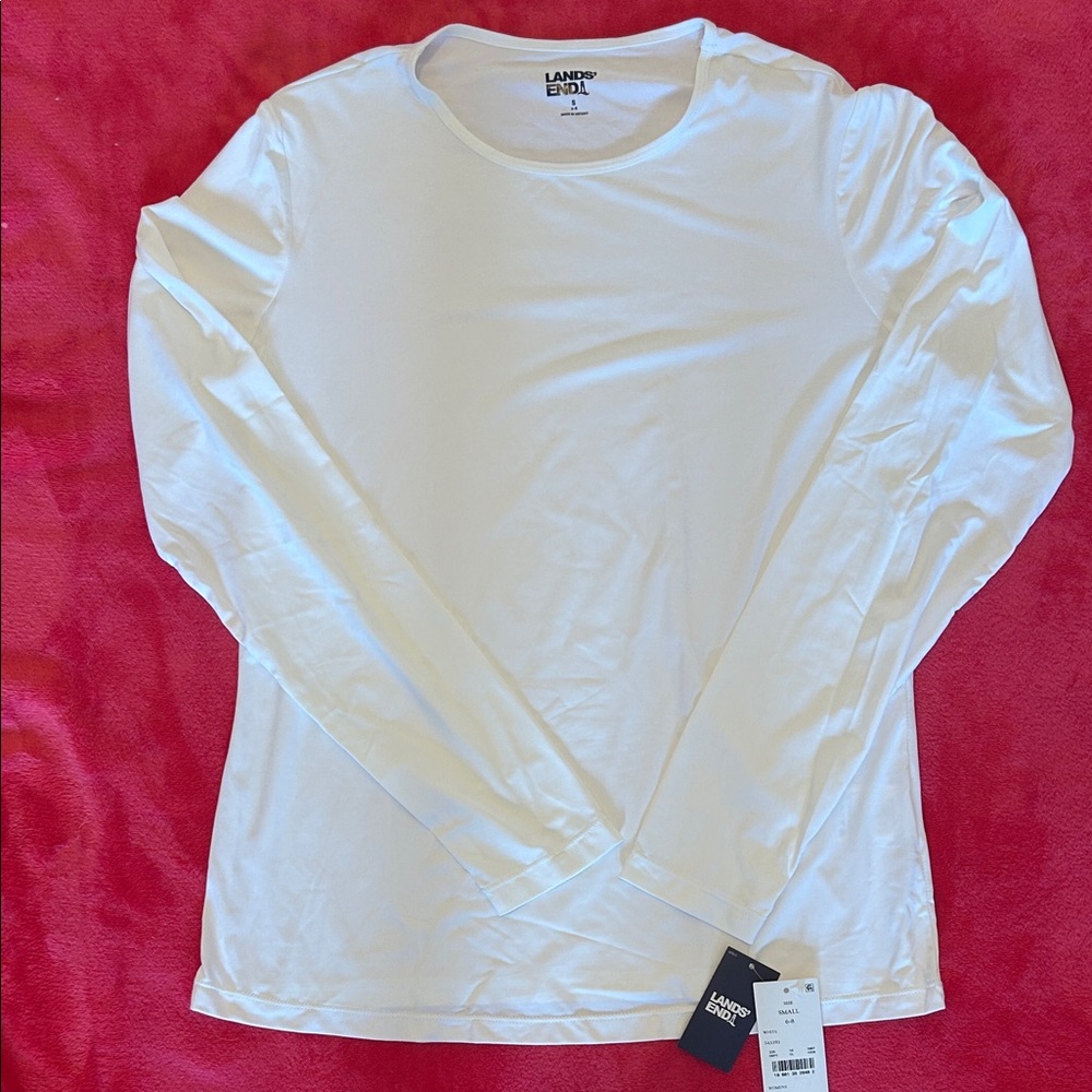 Lands' End White Long Sleeve Rashguard NWT